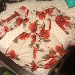 Floral blush romper